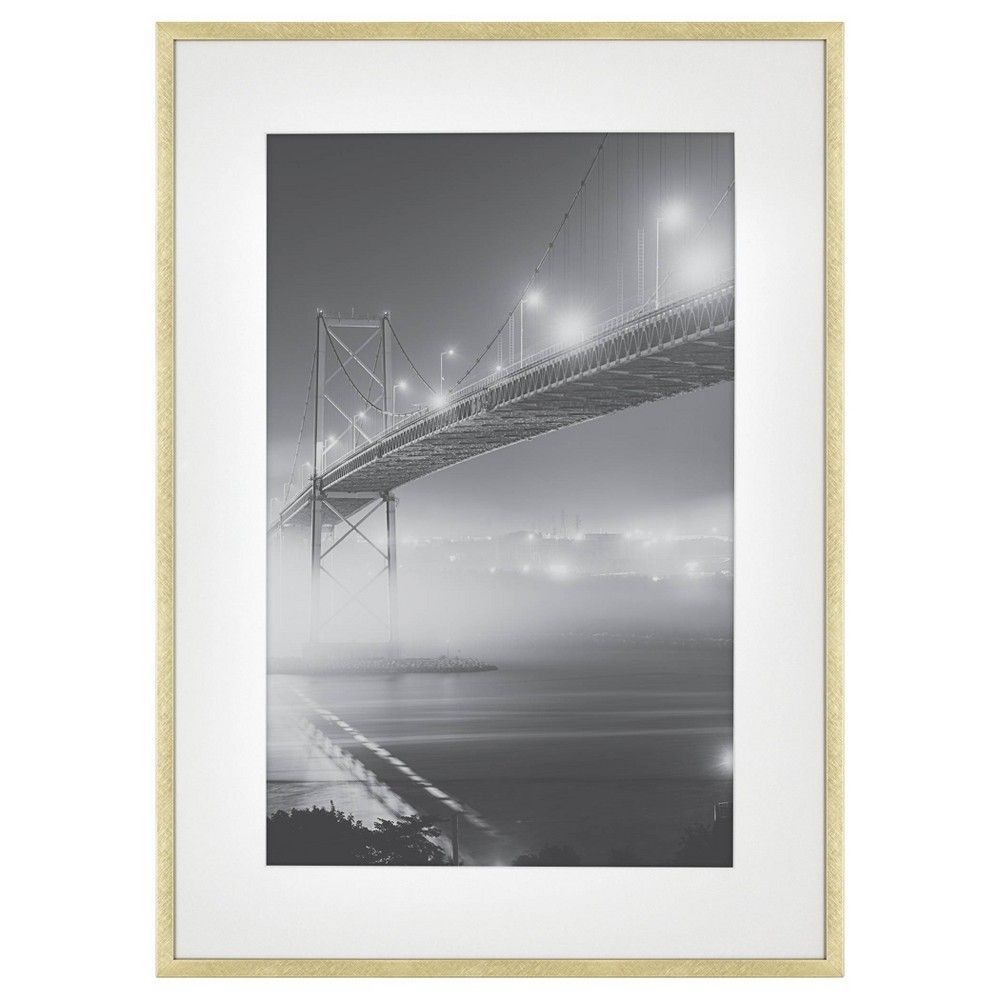 15"" x 21"" Matted to 11"" x 17"" Thin Metal Gallery Frame Brass - Project 62 | Target