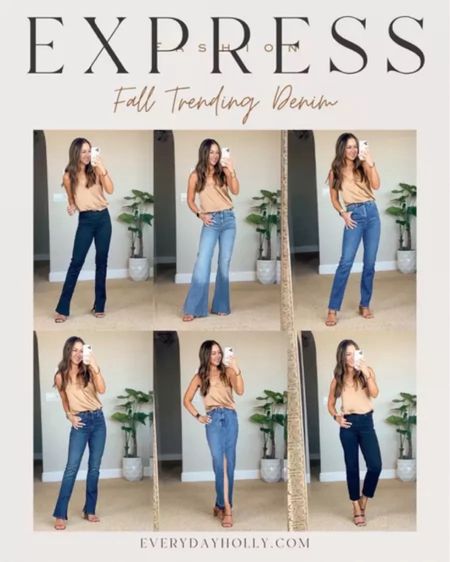 40% off everything at Express! Fall Trending denim Styles available and short, regular, and long lengths. The cutest satin Cami, perfect for layering and wearing on its own. Size XS | high waisted front slit Maxi denim skirt, size 0. | super high rise medium wash 90s slim straight jeans size 0 short | mid rise, dark wash, and black skyscraper jeans size 0 short | mid rise light wash raw him 70s flare jeans size 0 short | high waisted, black straight ankle jeans, size 0 short Fall, denim//Trending denim//express denim//petite, denim//fall, capsule, wardrobe//fall, Staples//gold layered necklace//slim belts//black belt//reversible belt// 