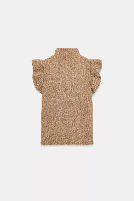 WOOL GILET WITH RUFFLES | Zara UK