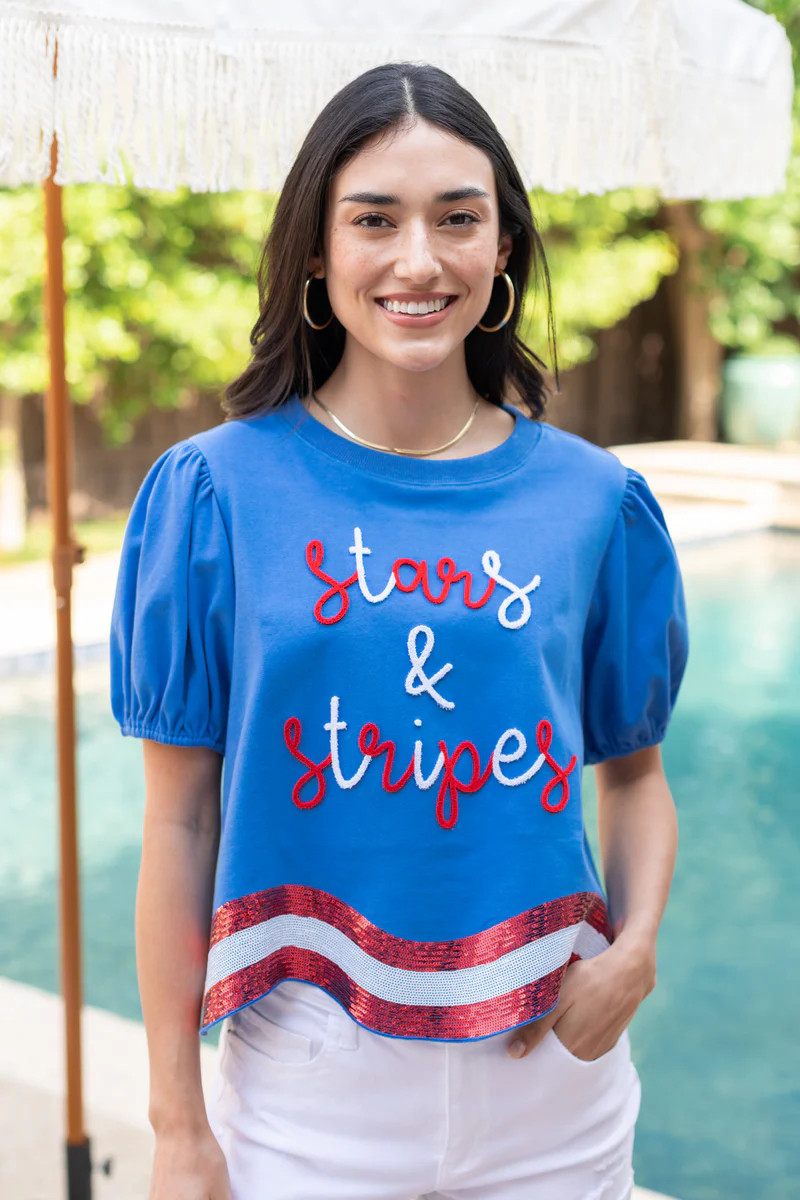 "Stars & Stripes" Top- Blue | Avara