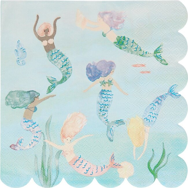 Meri Meri |  Mermaids Swimming Napkins (Blue) | Maisonette | Maisonette