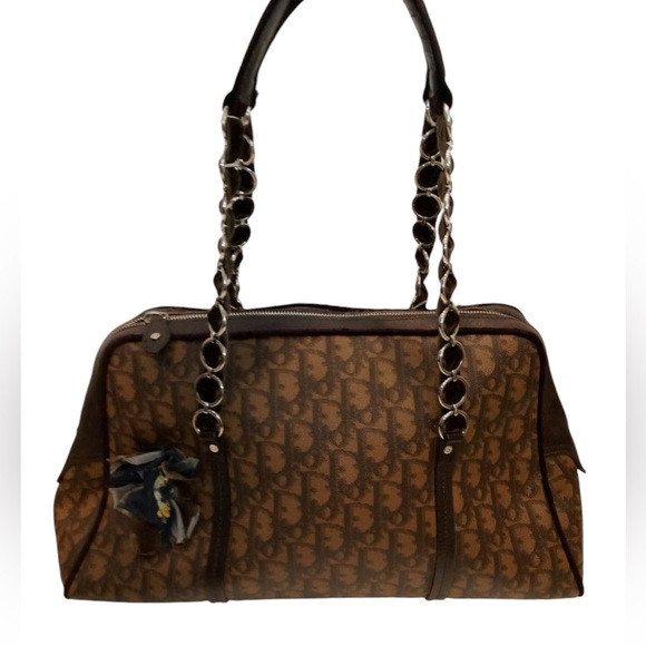 Final Sale! Christian Dior Trotter Romantique Flower Logo Vintage Leather Bag | Poshmark