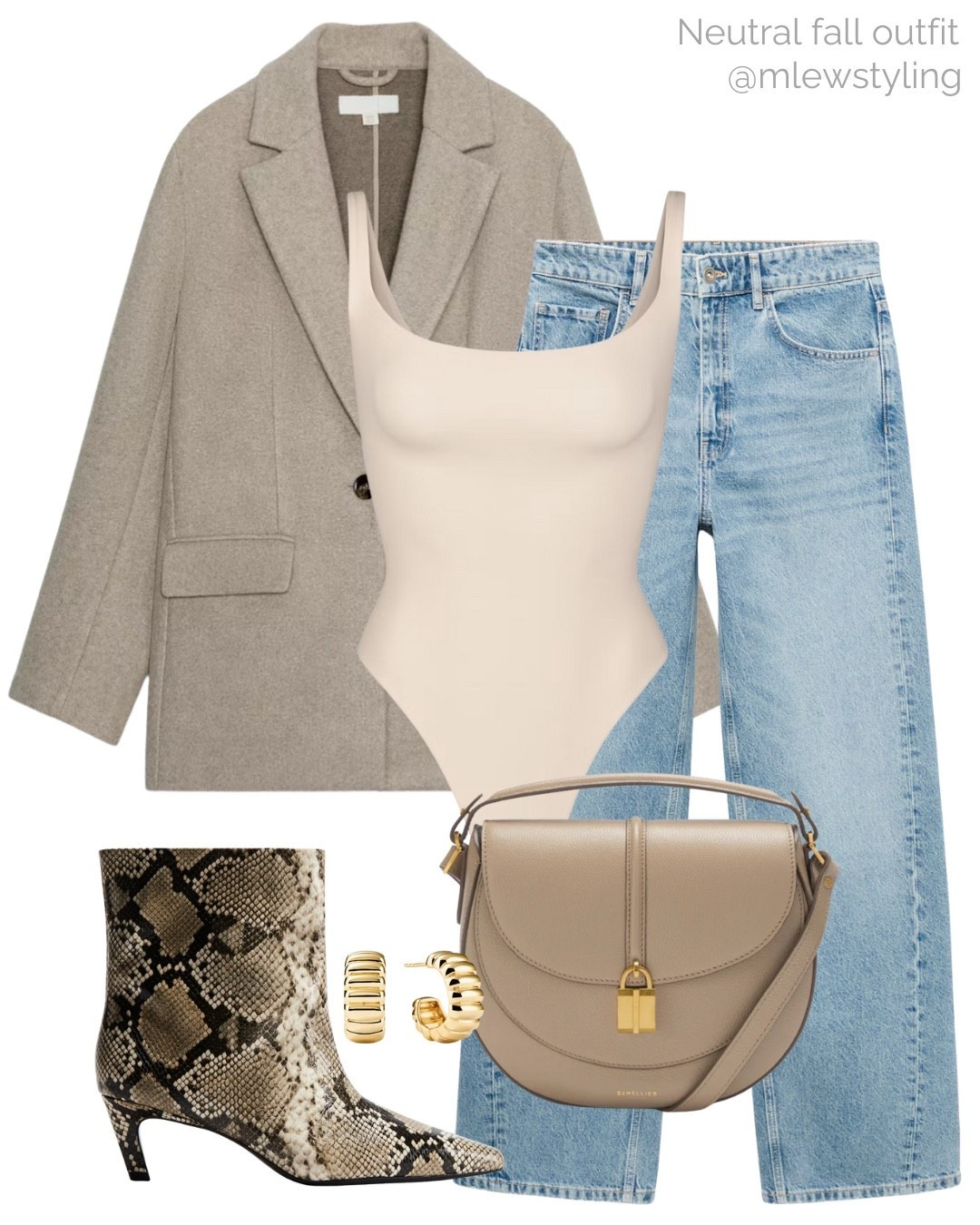 A neutral fall outfit with a Zara blazer, skims bodysuit, and mango jeans 🤍

Tags: barrel leg jeans, DeMellier bag, H&M heeled ankle boots, neutral aesthetic, chic autumn outfit, elevated fall fashion, date night look

#LTKItBag #LTKShoeCrush #LTKStyleTip