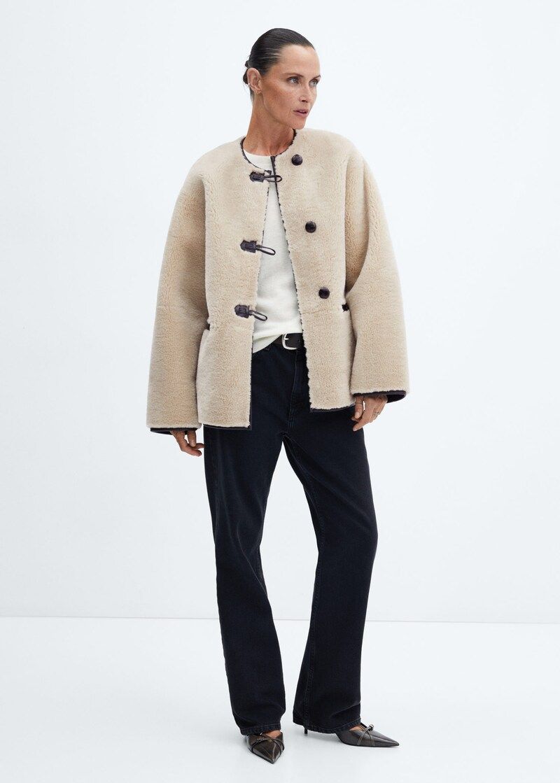 Appliqués faux-fur coat -  Women | Mango United Kingdom | MANGO (UK)