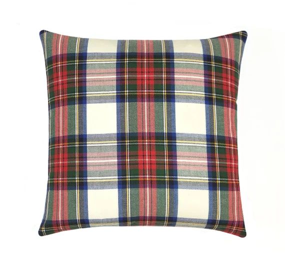 Red Green Plaid Pillow Cover Tartan Pillow Cover Plaid | Etsy | Etsy (US)
