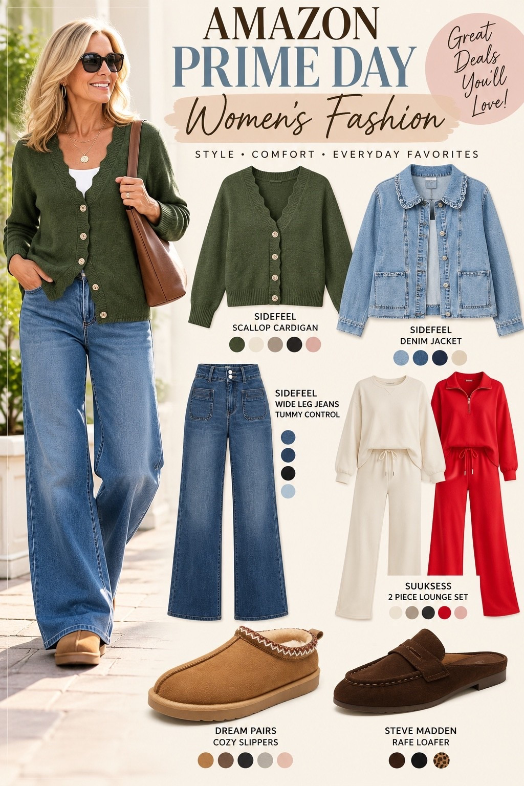 Amazon Prime Day fashion finds are here! 🛍️✨ I rounded up some of my favorite women’s fashion deals—from flattering wide-leg jeans and cozy cardigans to easy lounge sets and shoes you’ll wear all season. These are the kind of comfortable, stylish pieces that make getting dressed easy. 🤎

Prime Day deals are limited-time, so grab your favorites while they’re marked down!

#AmazonPrimeDay #PrimeDayDeals #AmazonFashion #FallFashion #Over60Style