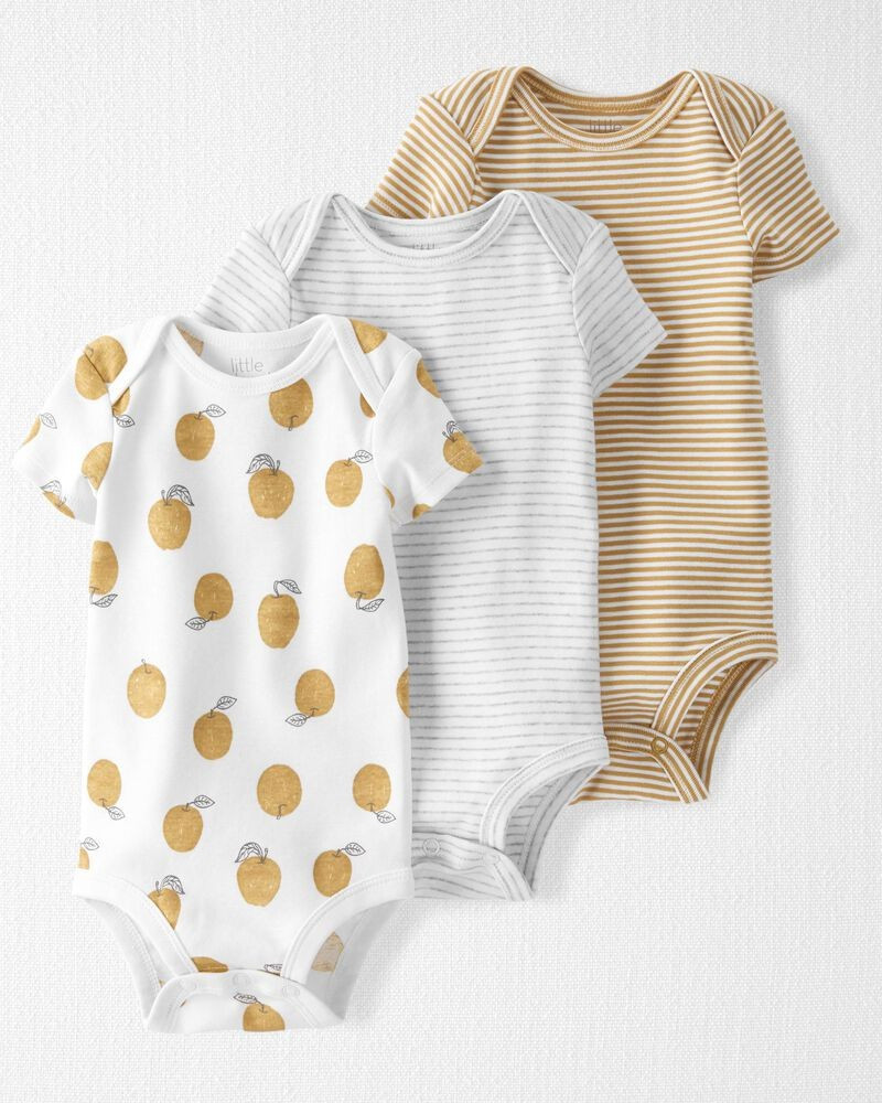 3-Pack Organic Cotton Rib Bodysuits | Carter's