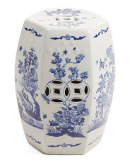 14x19 Hexagonal Floral Bird Stool | Marshalls