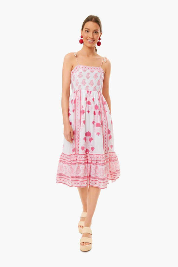 Jaipur Pink Tie Strap Midi Dress | Tuckernuck (US)