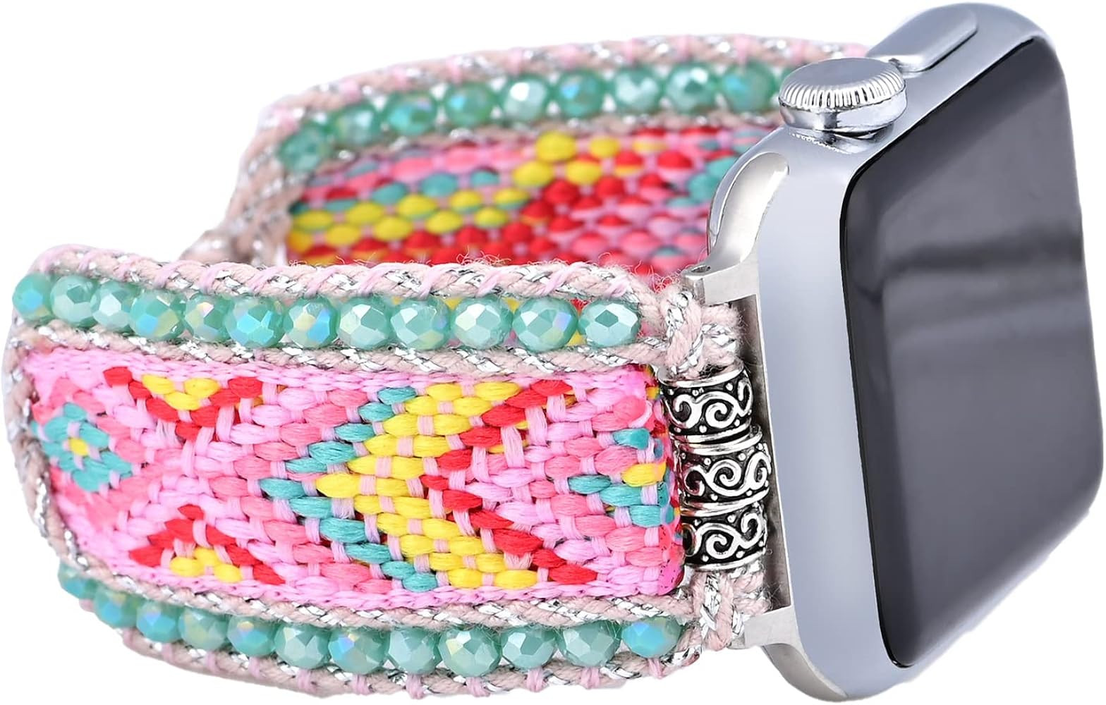 Retro Boho Braided Nylon Band Compatible with Apple Watch 40mm 41mm 38mm, Friendship Bracelet Han... | Amazon (US)