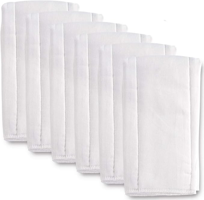 Fasoar 6 Ply Prefold Cloth Diapers, 100% Thick Cotton Washable Reusable Burp Cloths, Super Absorb... | Amazon (US)