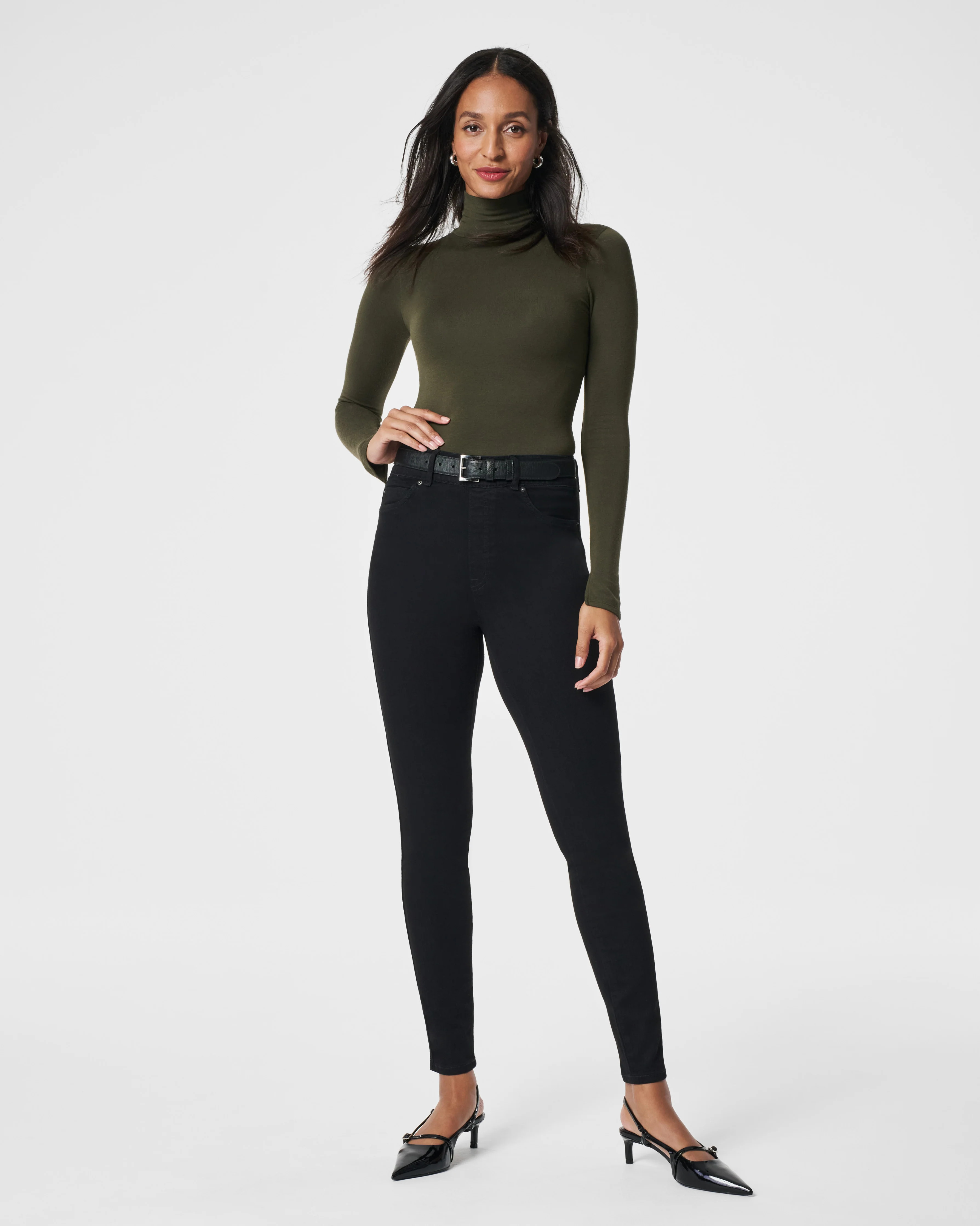 Ankle Skinny Jeans, Clean Black | Spanx