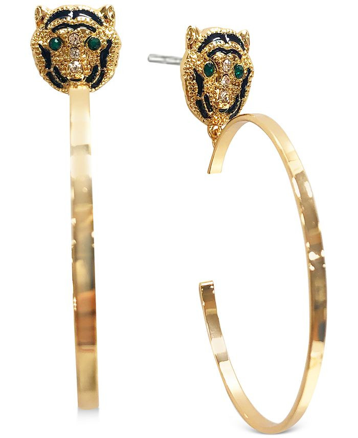 INC International Concepts Gold-Tone Pavé Tiger Stud & C-Hoop Drop Earrings, Created for Macy's ... | Macys (US)