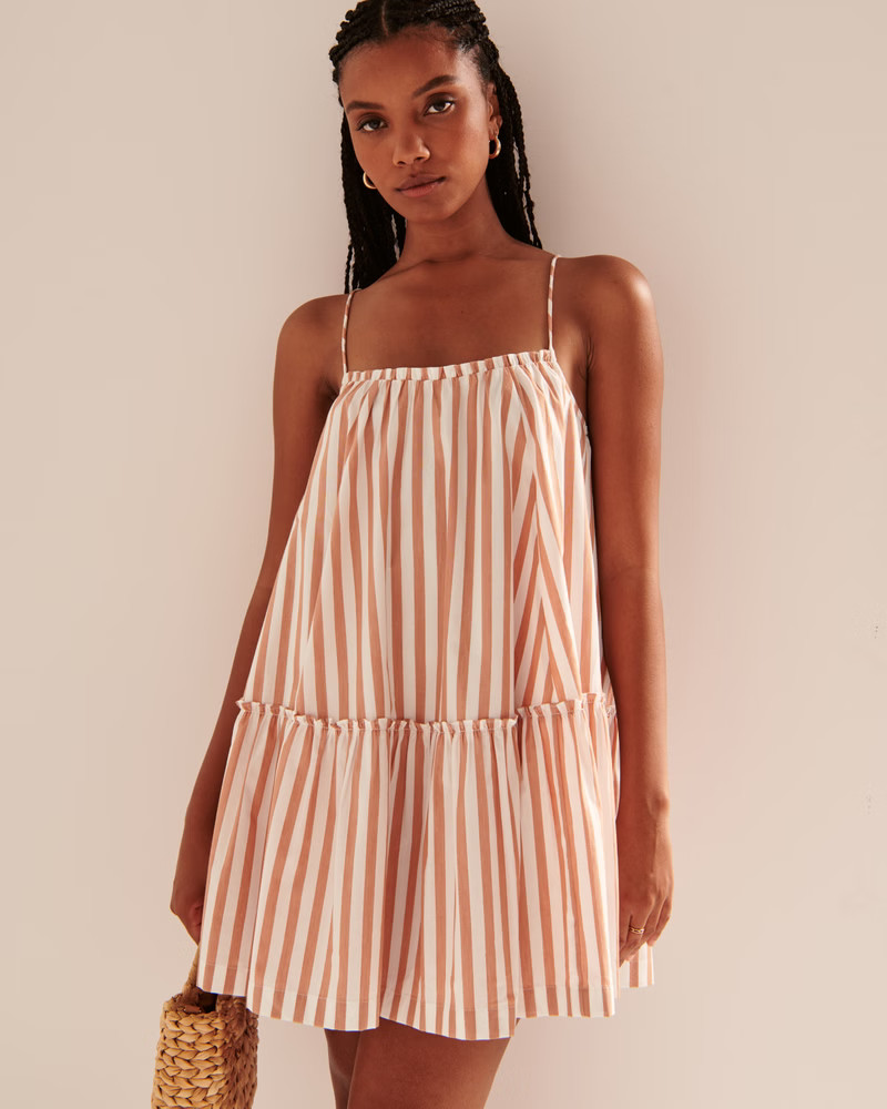 Women's Ruffle Trapeze Mini Dress | Women's Dresses & Jumpsuits | Abercrombie.com | Abercrombie & Fitch (US)