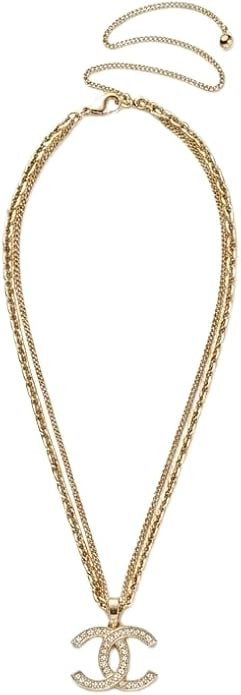 Golden Layered Pendant Necklace For Women Stack Fashion Accessories | 18K Gold Plated Retro Engra... | Amazon (US)