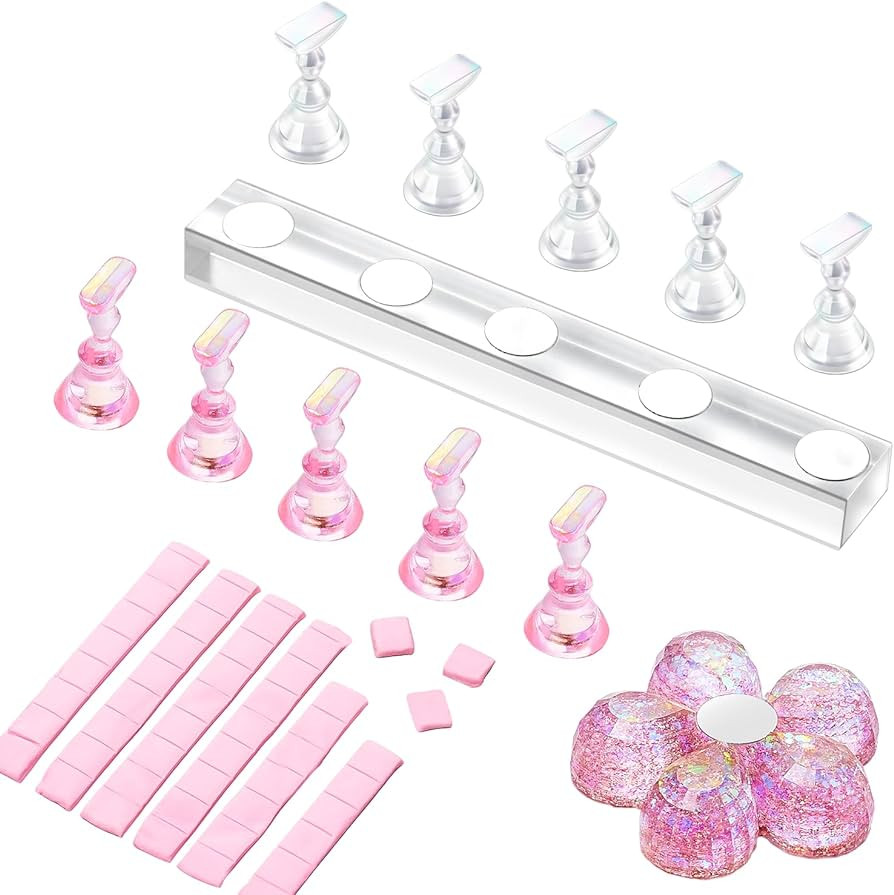 Makartt Nail Stand for Press On Nails Display Practice Art Magnetic Fake Nail Holder for Painting... | Amazon (US)