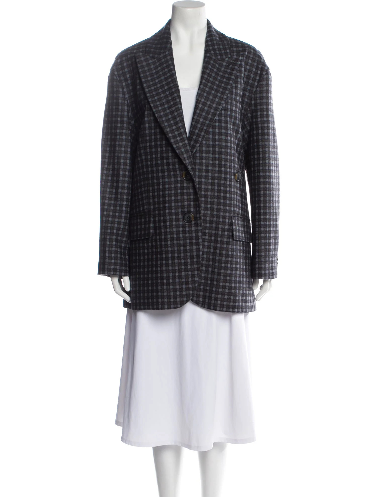 Virgin Wool Plaid Print Blazer | The RealReal