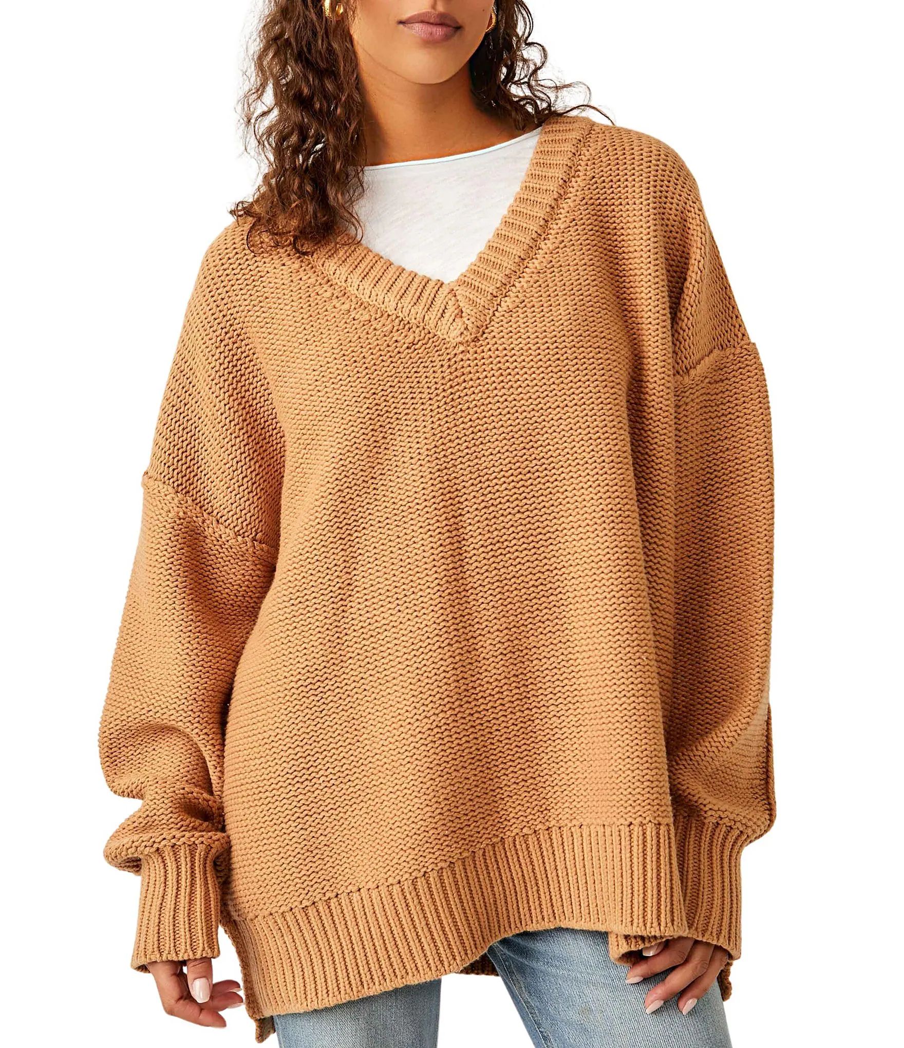 Ali V-Neck Long Sleeve Oversized Sweater | Dillard's