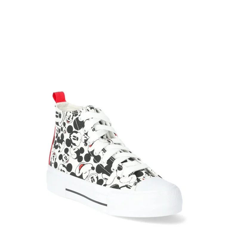 Disney Women's Mickey Mouse High-Top Lace-Up Sneakers | Walmart (US)