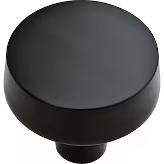 Soft Modern 1-3/8 in. (38 mm) Matte Black Round Cabinet Knob | The Home Depot