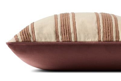 Verona Pillow PCJ-0033 Chestnut Cotton Striped | Rugs Direct