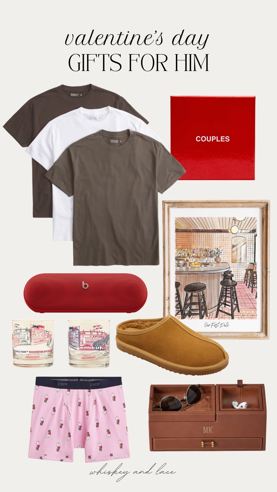 This three pack of men’s tees is always such a hit with you guys so I obviously had to add them to this gift guide, but if you’re looking for something more on theme or more romantic I love this custom print or this fun couples game you can play at home with your man 💋

#LTKValentine #LTKMens