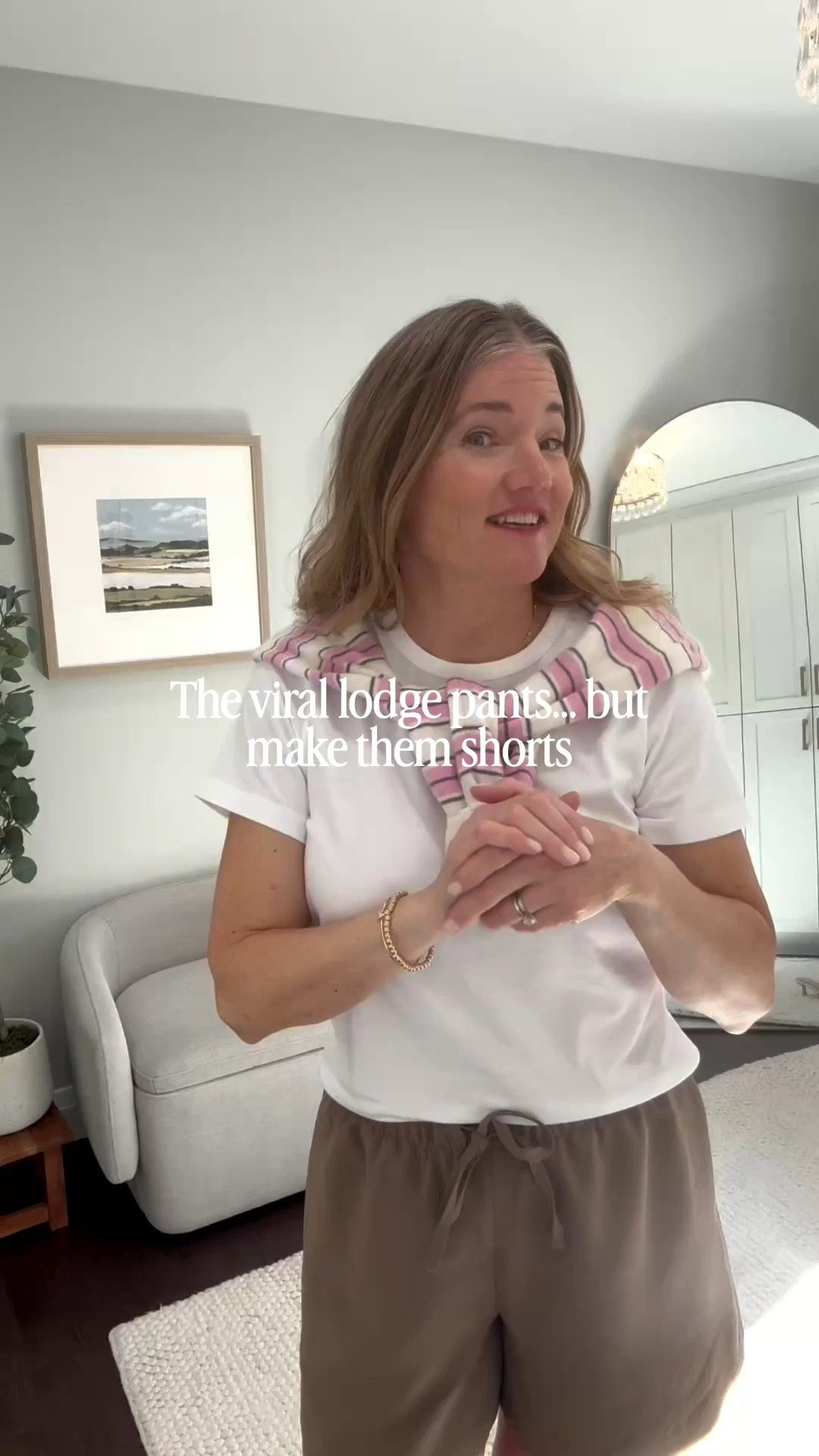 The viral lodge pants but make them shorts! I wear a M 

#LTKcanada #LTKsummer #LTKover50style