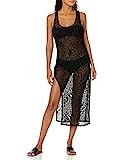 Kenneth Cole New York Women's Asymmetrical Tank Dress Swimsuit Cover Up, Black//Sheer Pleasure, XL | Amazon (US)