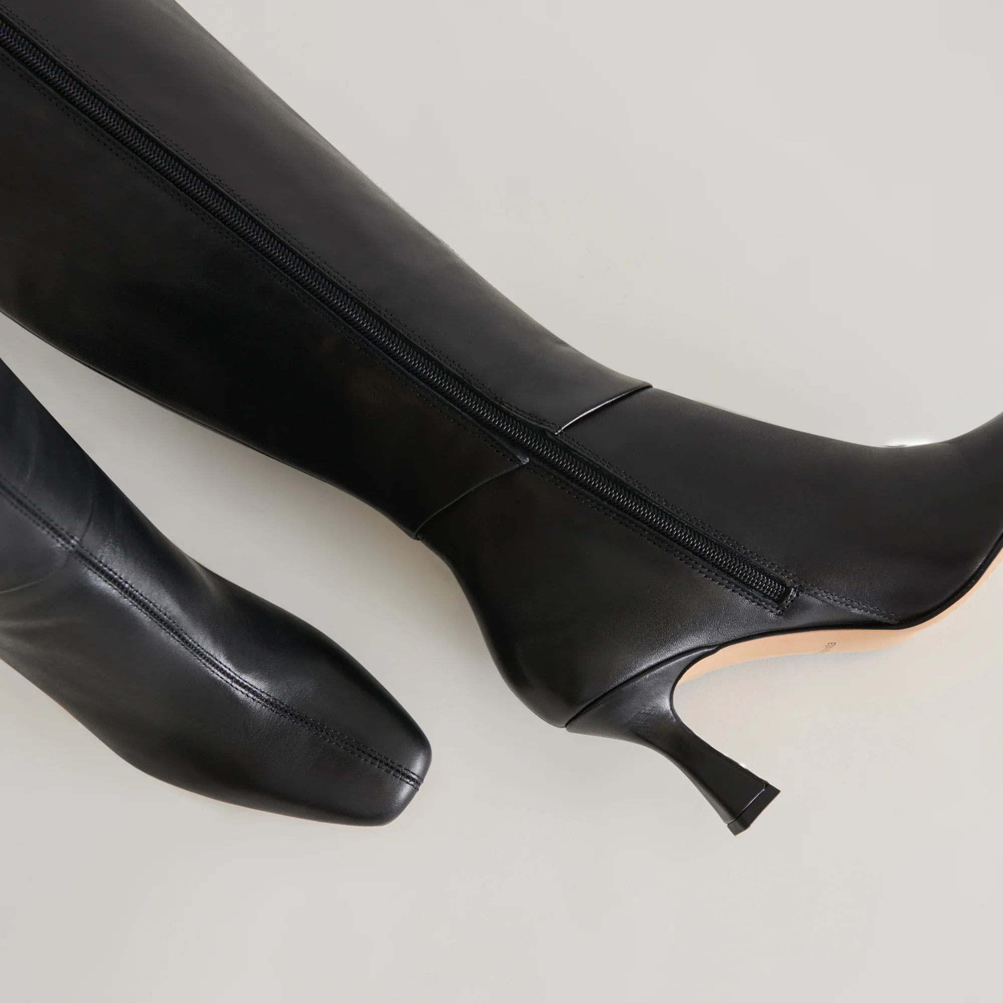 Gyra Wide Calf Black Leather Boots | Black Knee-High Wide Calf Boots | DolceVita.com