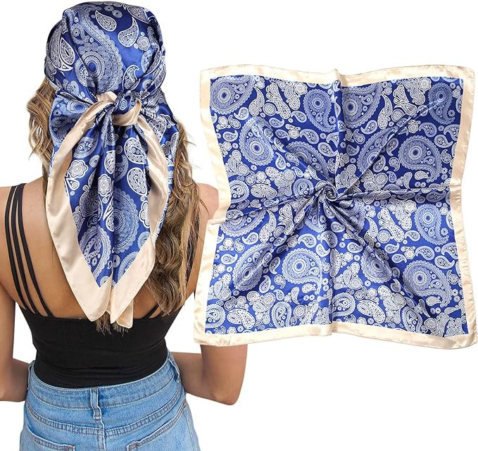 AWAYTR Satin Silk Scarf - Large Hair Bandana, Sleeping Wrap for Women | Amazon (US)