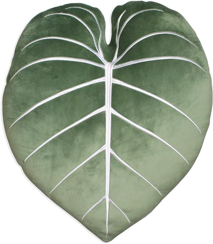 Philodendron Gloriosum Moody Green Leaf Throw Pillow, Decorative, Bed, Flower, Succulent Pillow G... | Amazon (US)