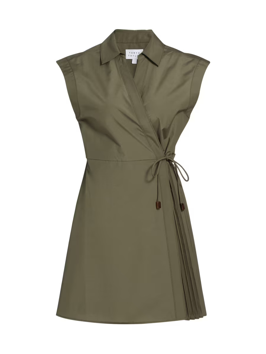 Shivon Pleated Poplin Tie-Waist Shirtdress | Saks Fifth Avenue