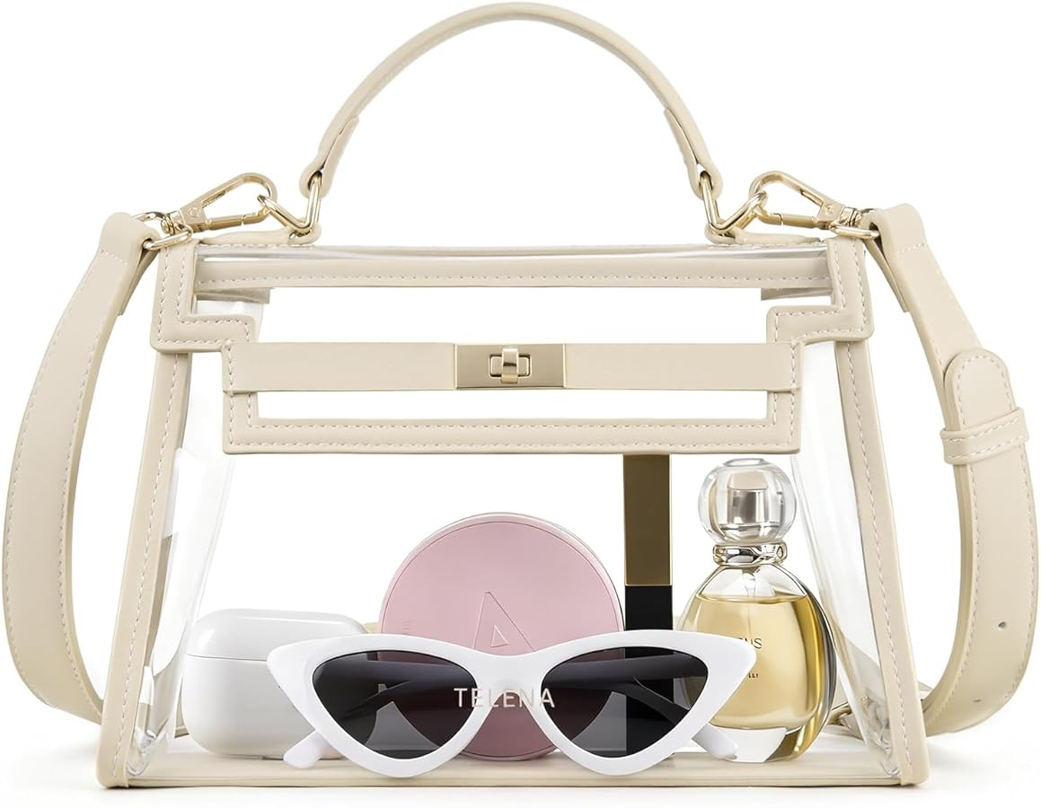 Telena Clear Bag for Stadium Events PVC Transparent Crossbody Purse for Women with Adjustable Str... | Amazon (US)