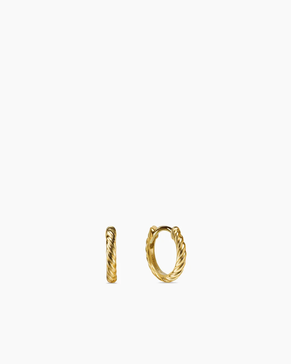 David Yurman | Sculpted Cable Micro Huggie Hoop Earrings in 18K Yellow Gold, 10.7mm | David Yurman