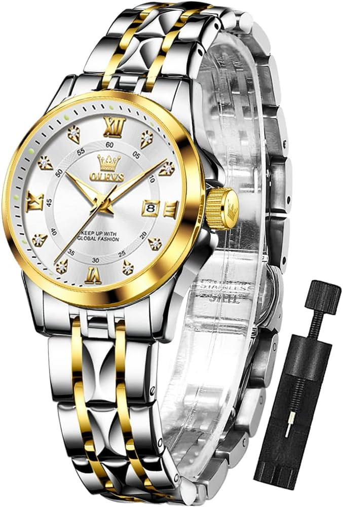 OLEVS Watch Women,Watches for Women,Luxury Casual Stainless Steel Women's Wrist Watches Classic S... | Amazon (US)