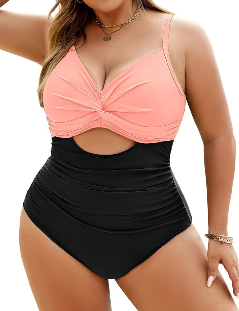 Vancavoo Badeanzug Damen Bauchweg Gro\u00dfe Gr\u00f6\u00dfen Push Up Bademode Einteiliger Badean... | Amazon (DE)