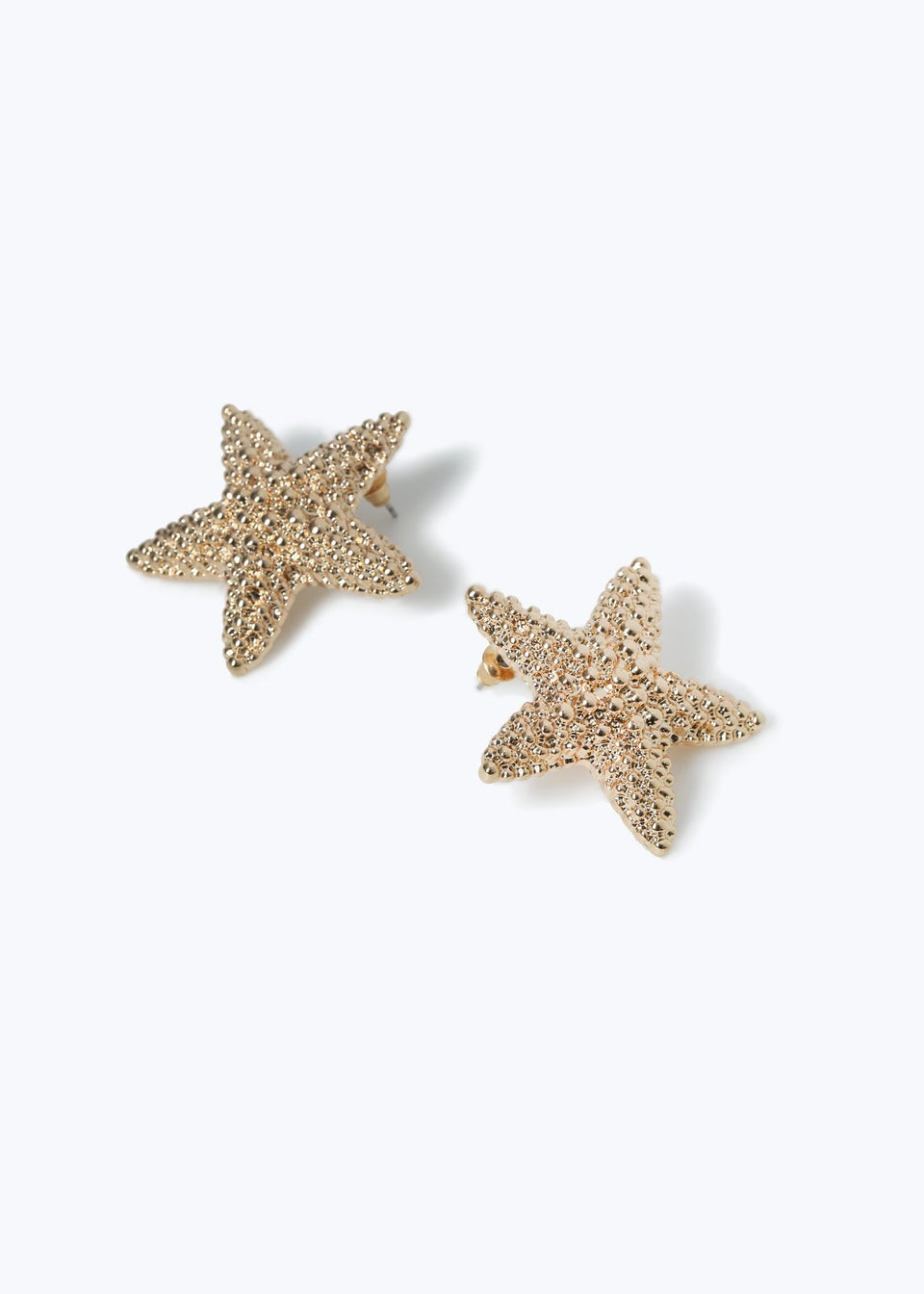 Muse Gold Large Textured Starfish Earrings | Matalan (UK)