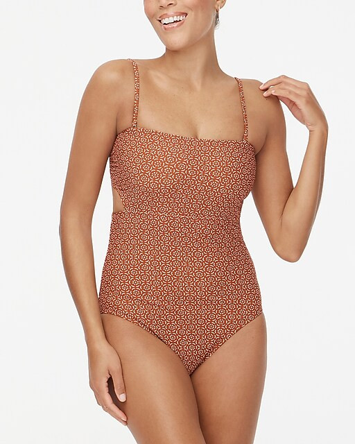 Printed cutout one-piece swimsuit | J.Crew Factory