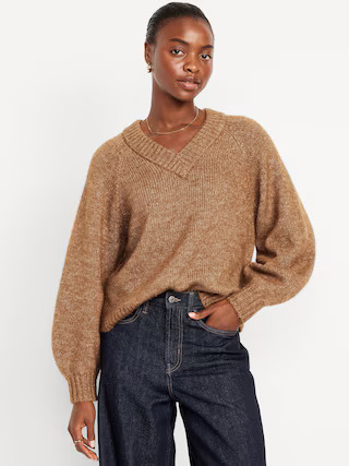 Cozy Cropped V-Neck Sweater | Old Navy (US)
