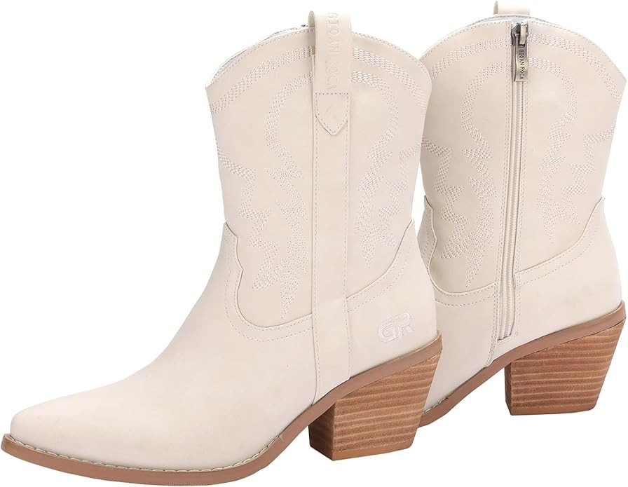 Western Cowgirl Ankle Boot for Women with Embroidered Comfy Fashion Vintage Boot Wide Calf Horse ... | Amazon (US)