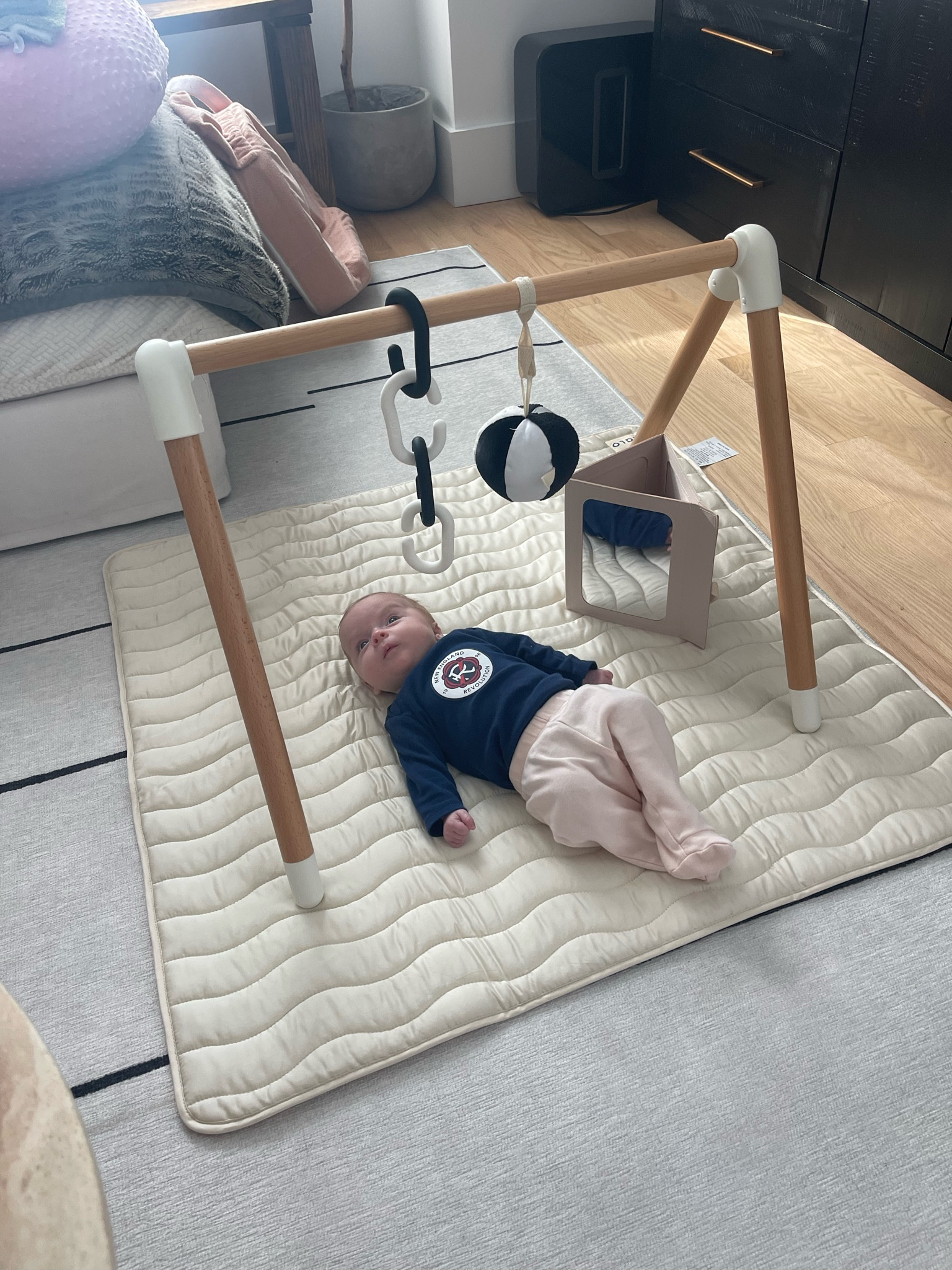 Loves their new play gym! 