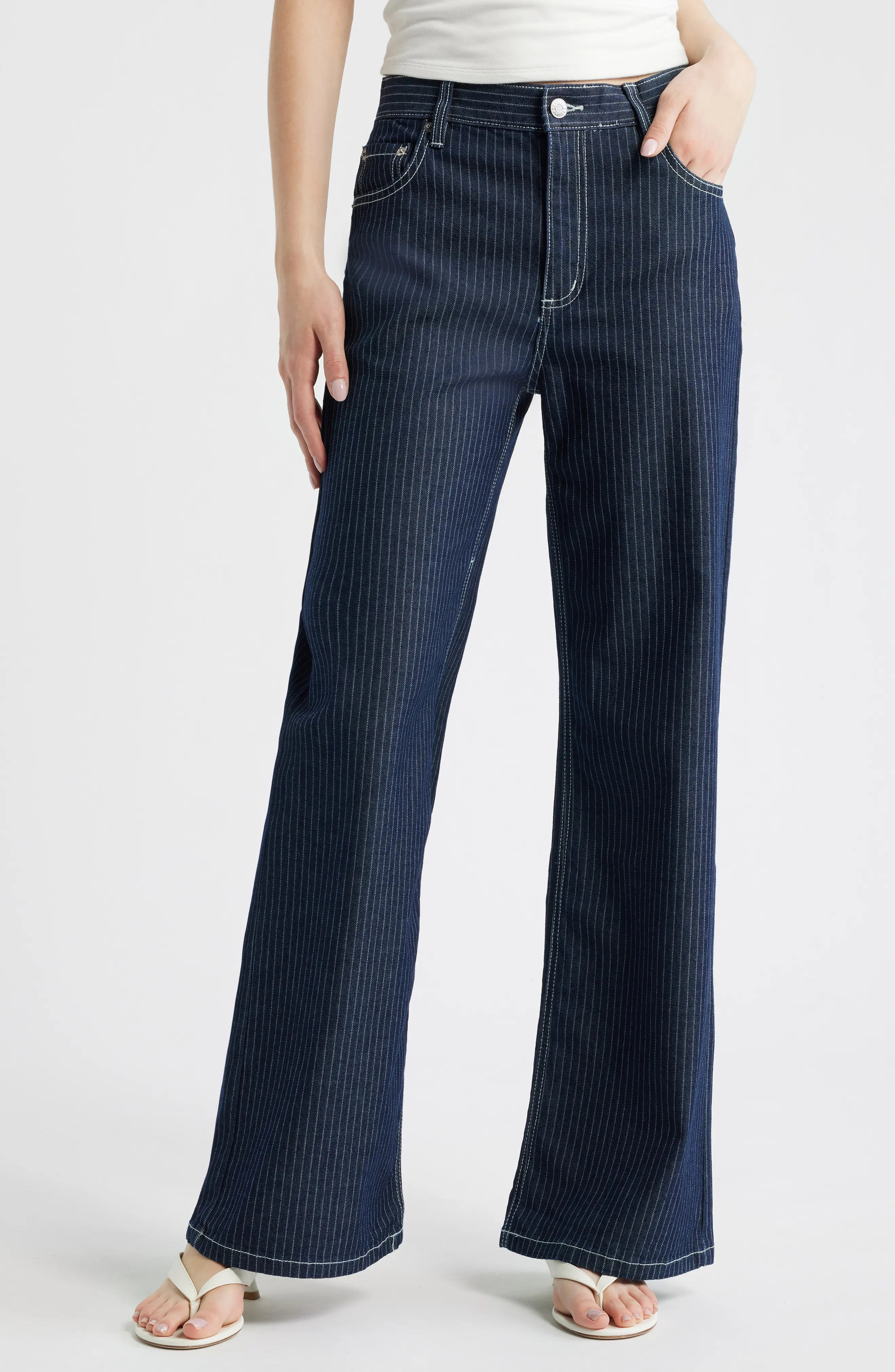 Isola Stripe Straight Leg Jeans (Women) | Nordstrom | Nordstrom
