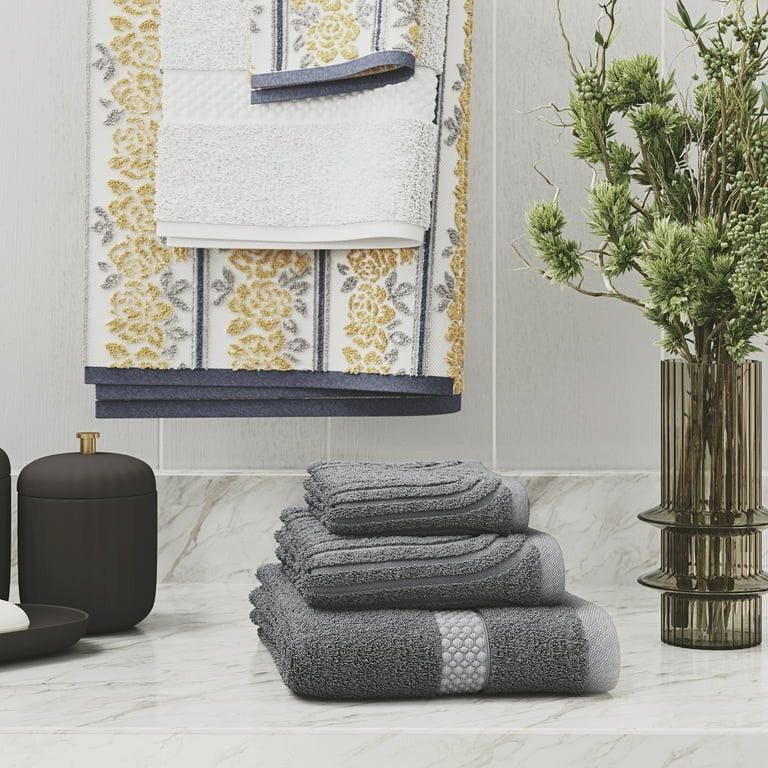 Beautiful Wallpaper 4pk Towel Set, Contains 2 Bath, 2 Hand - Amber Yellow by Drew Barrymore | Walmart (US)