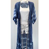 M-Lovely Blue Tie Dye Kimono, Duster, Swimsuit Cover Up | Etsy (US)