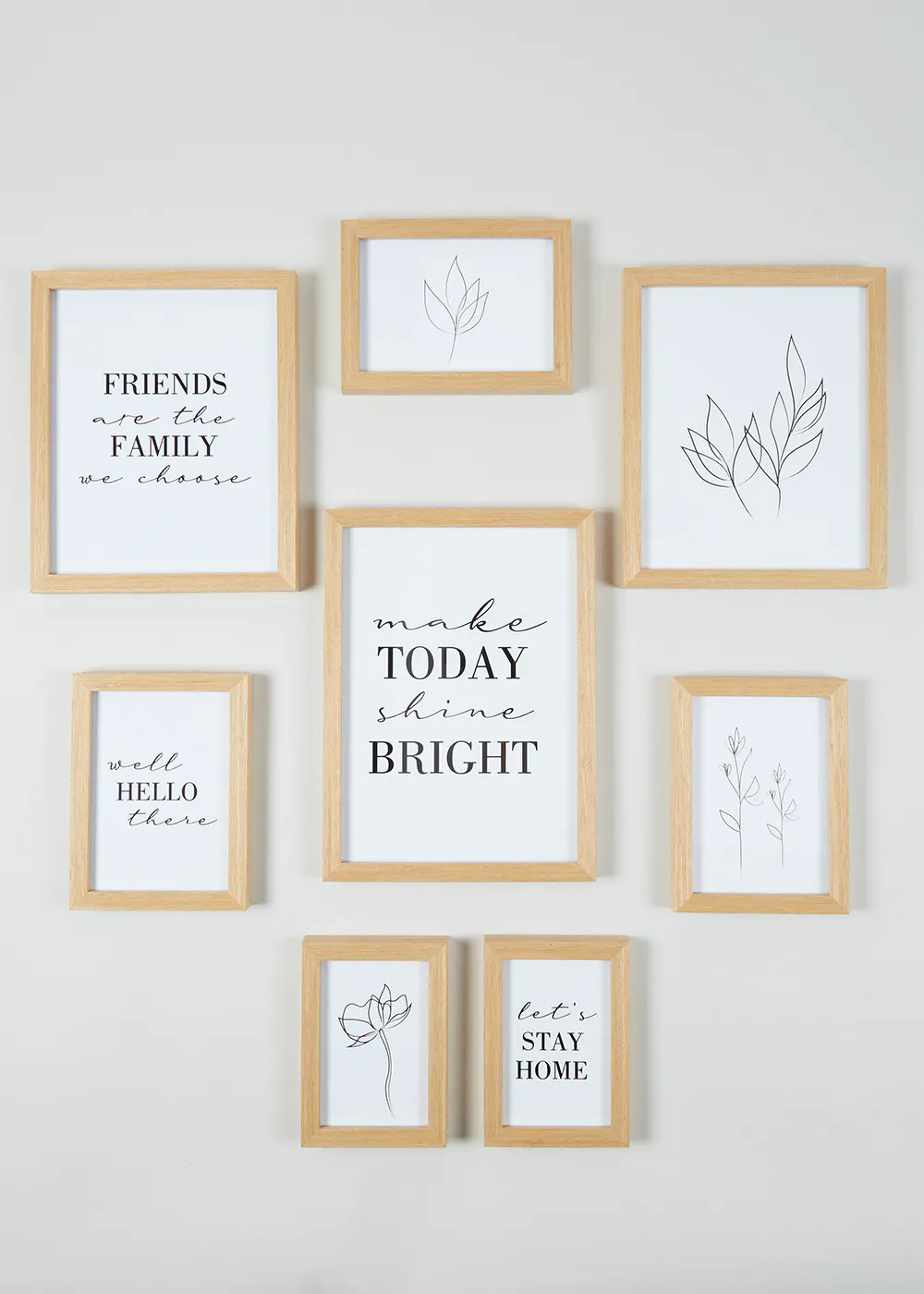 8 Pack Wall Hanging Photo Frames – Natural | Matalan (UK)