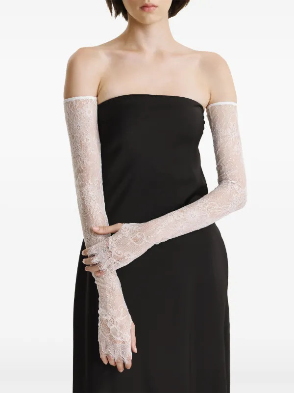 floral-lace gloves | Farfetch Global