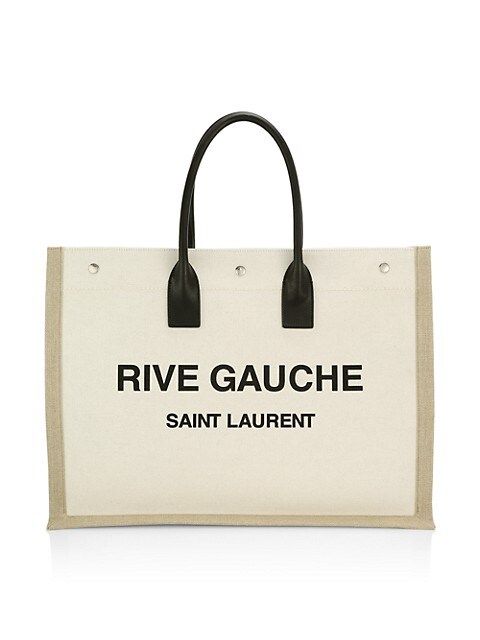 Rive Gauche Linen & Leather Tote | Saks Fifth Avenue