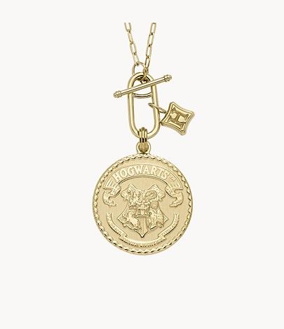 Limited Edition Harry Potter™ Hogwarts™ Crest Gold-Tone Stainless Steel Chain Necklace | Fossil (US)