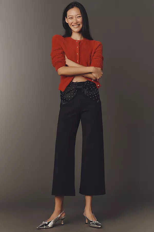 The Colette Crop Bow-Waist Sparkle Pants by Maeve | Anthropologie (US)