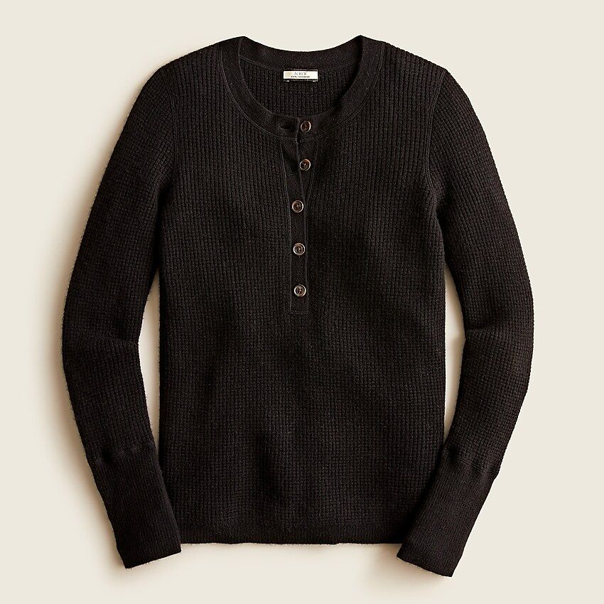 Featherweight cashmere waffle henley | J.Crew US